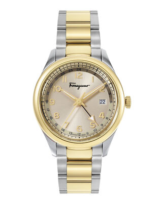 Ferragamo Mens Ferragamo Timeless Two Tone 40mm Bracelet Fashion Watch