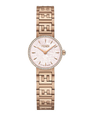 Pre-owned Fendi Womens Forever  Rose Gold 19mm Bracelet Fashion Watch