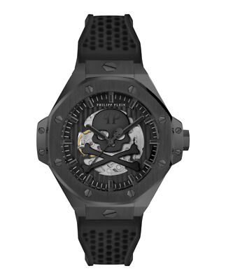 Pre-owned Philipp Plein Mens Black 46mm Strap Fashion Watch