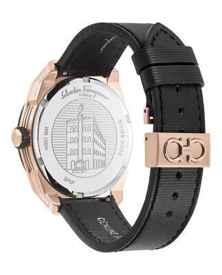 Pre-owned Ferragamo Mens  Slx Rose Gold 43mm Strap Fashion Watch