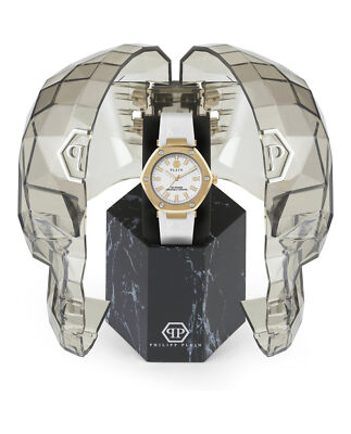 Pre-owned Philipp Plein Womens The Hexagon Gold 38mm Strap Fashion Watch
