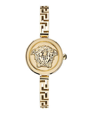 Модные часы Versace Womens Medusa Secret с золотым браслетом диаметром 25 мм.