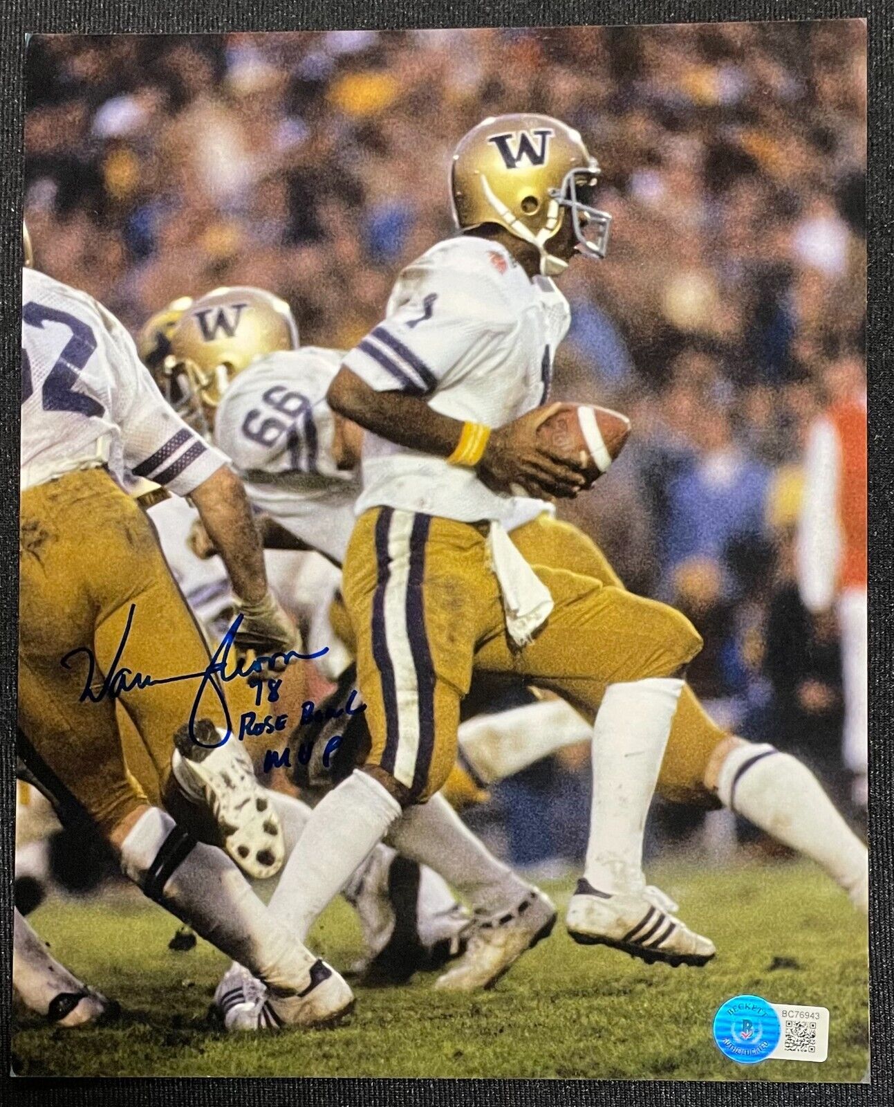 WARREN MOON SIGNED WASHINGTON HUSKIES 1978 ROSE BOWL MVP WARREN MOON SIGNED WASHINGTON HUSKIES 1978 ROSE BOWL MVP
