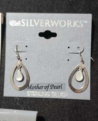 Sterling Silver And Mother Of Pearl Teardrop Earrings  Belk Silverworks