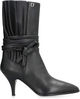 Pre-owned Dsquared2 Leather Ankle Boots In Black