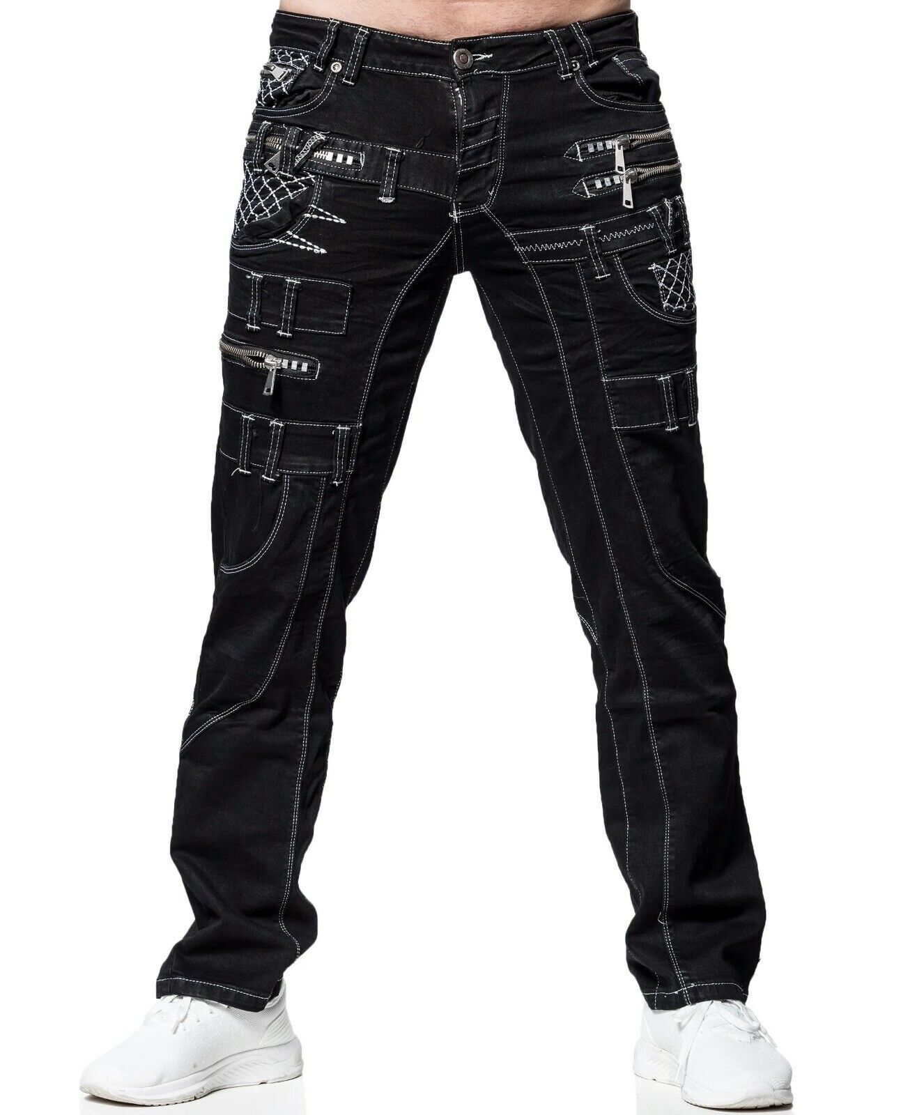 KOSMO LUPO Herren Jeans Hose Black Denim STRETCH Japan Style