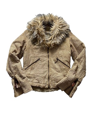 Daite Go Out Avant Gard Y2K Zip sleeve Faux Fur Striped