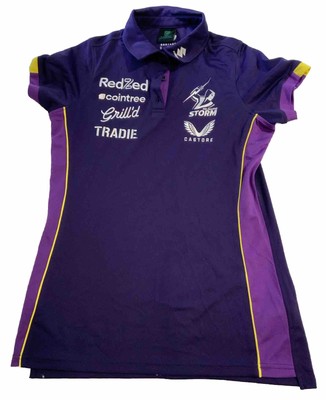 Castore Melbourne Storm Top Womens UK 10 Purple Polo Shirt NRL Rugby Sports NWOT
