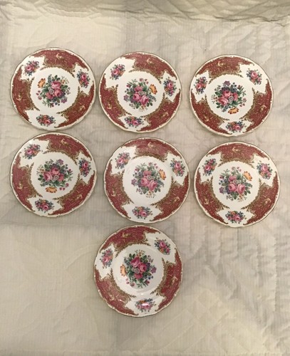 7 EB Foley China MONTROSE Bird Floral Pattern 6 Inch Side Plates AA