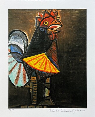 Pablo Picasso LE COQ ROOSTER Estate Signed Limited Edition Giclee 14 x 11''