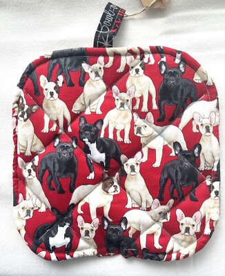 Hand Made French Bulldog Hot Pad, Pot Holder, 10'' x 10''