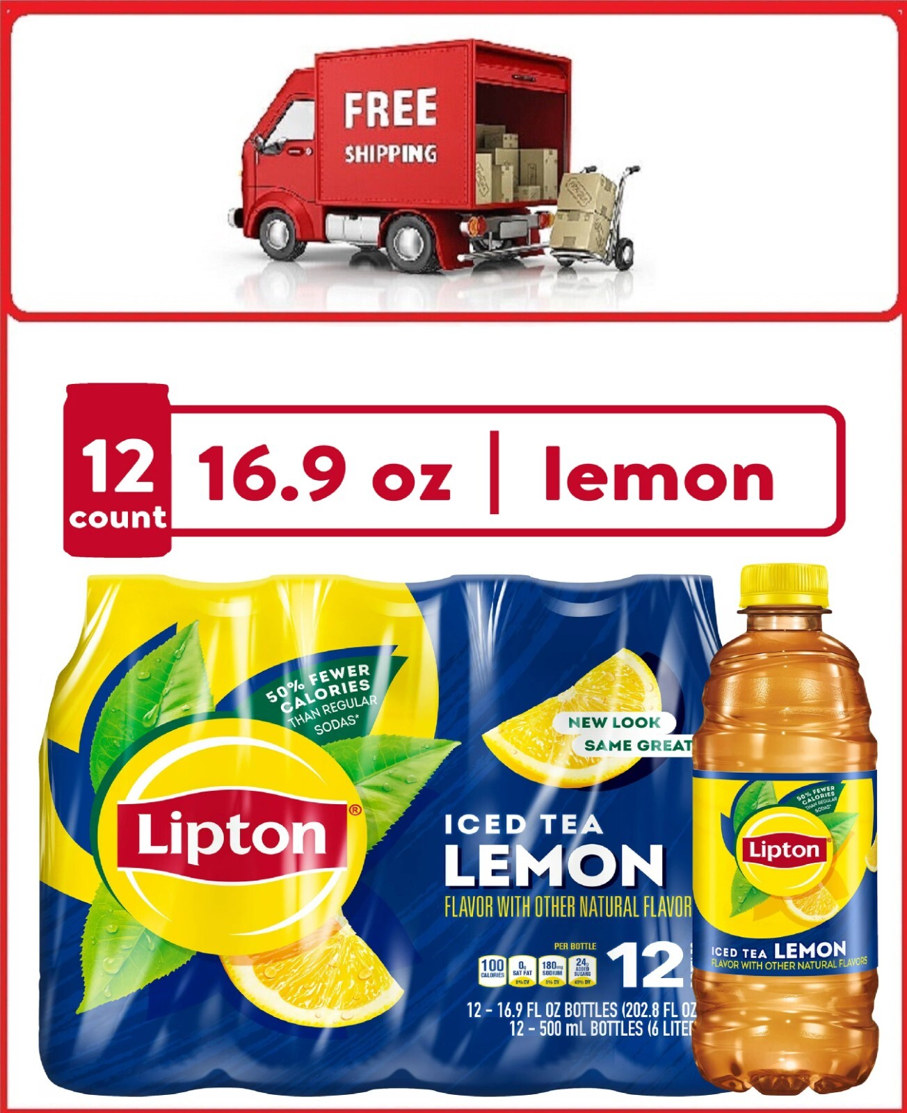 茶 Lipton Lipton Lemon Iced Tea, 16.9 fl oz, 12 Pack Bottles | eBay