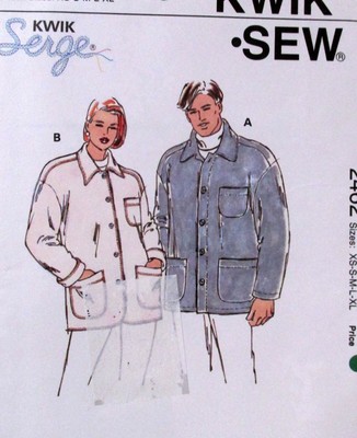 Kwik Sew unisex Mens Misses Jacket Sewing Pattern size XS S M L XL Fleece