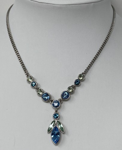 Stunning Sparkly Signed Givenchy Blue Green Crystal