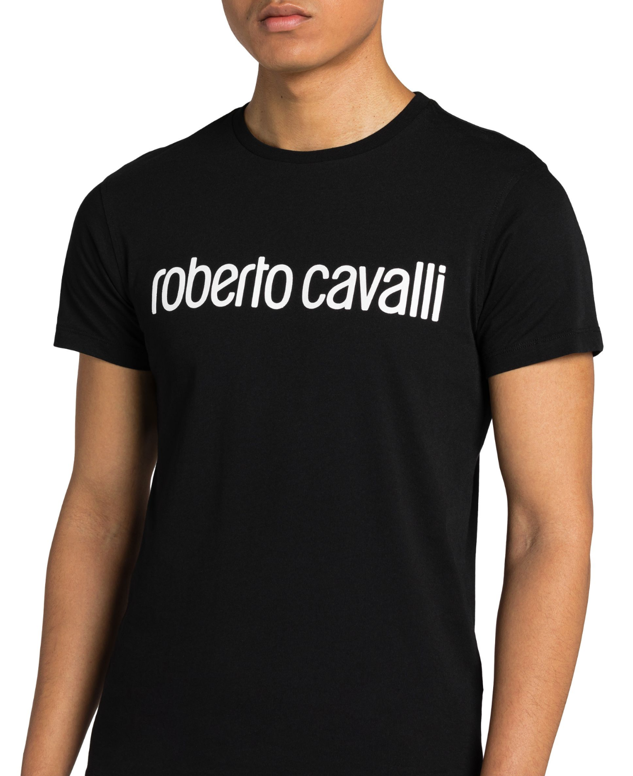 ROBERTO CAVALLI ROBERTO CAVALLI FIRENZE LOGO PRINT LUXURY CREW NECK T-SHIRT RETRO SHIRT TOP L