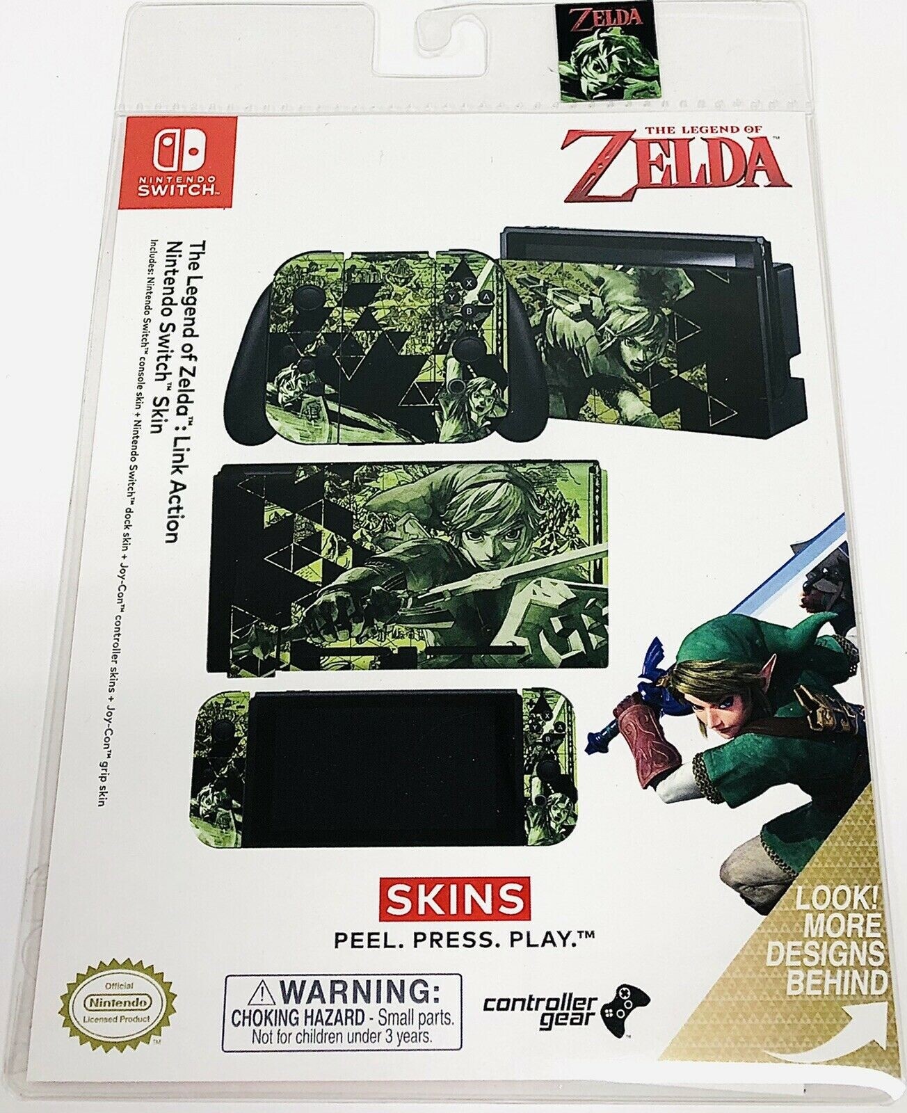 Legend of Zelda Link Action Nintendo Licensed Switch Skin