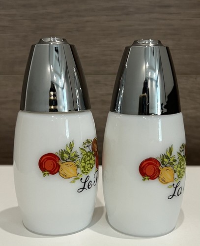 Vtg Set Of 4 Gemco Corning Ware Cream Pitcher Sugar Spice of Life Milk Glass