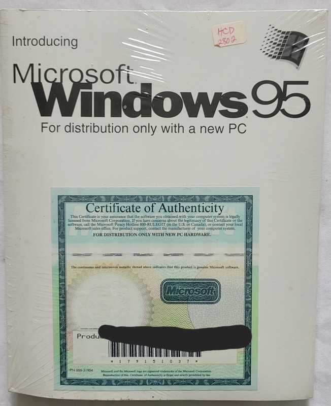 Microsoft Windows 95 OSR 2.1 - Brand New, Sealed OEM