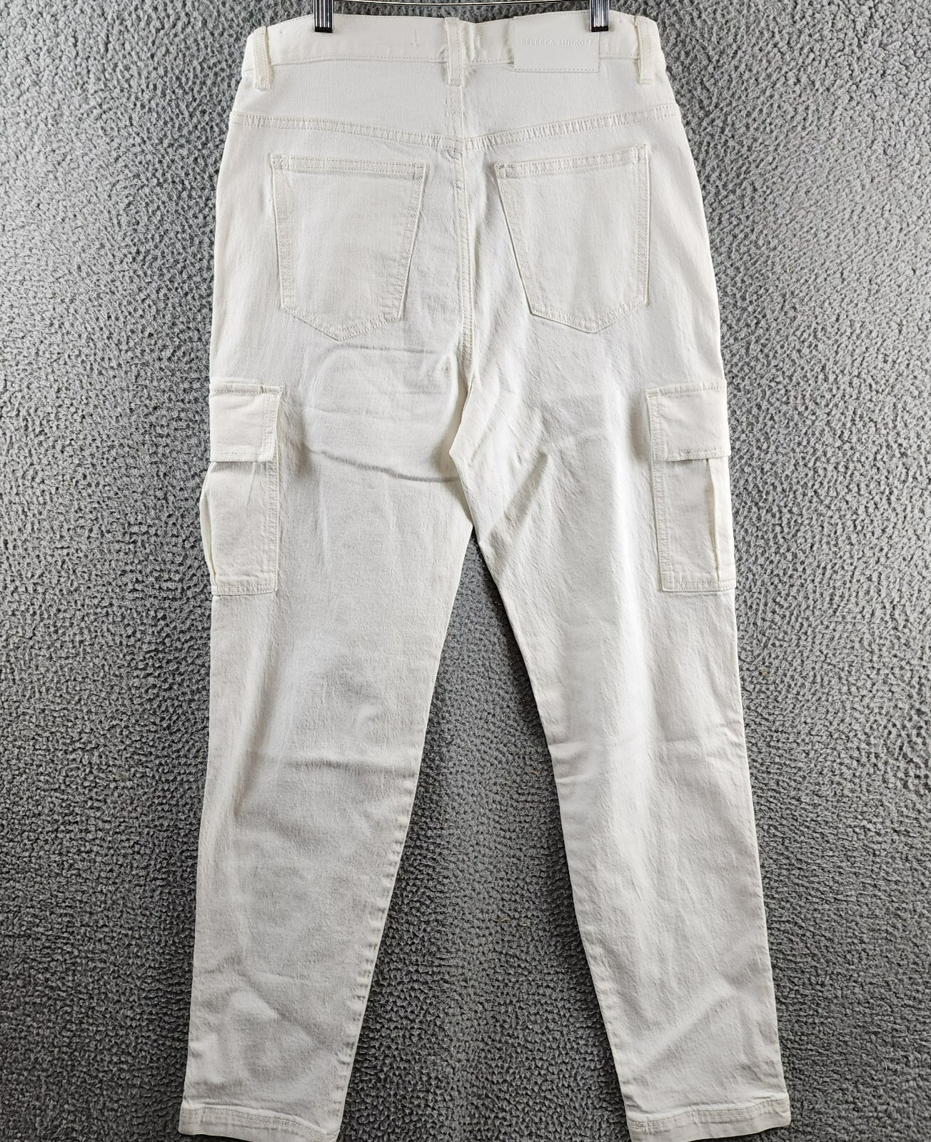 Rebecca Minkoff Relaxed Cargo Pants Women's 26 Alabaster Button Zip Closure - Picture 13 of 16