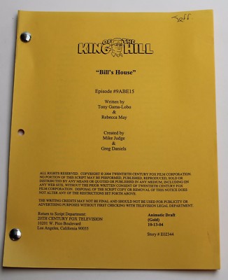 KING OF THE HILL / Tony Gama-Lobo 2004 TV Show Script ''Bill's House''