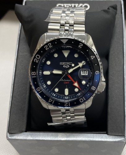 Pre-owned Seiko 5 Sports Skx Series Automatic Gmt Blue Dial Watch Ssk003 / Tag Japan