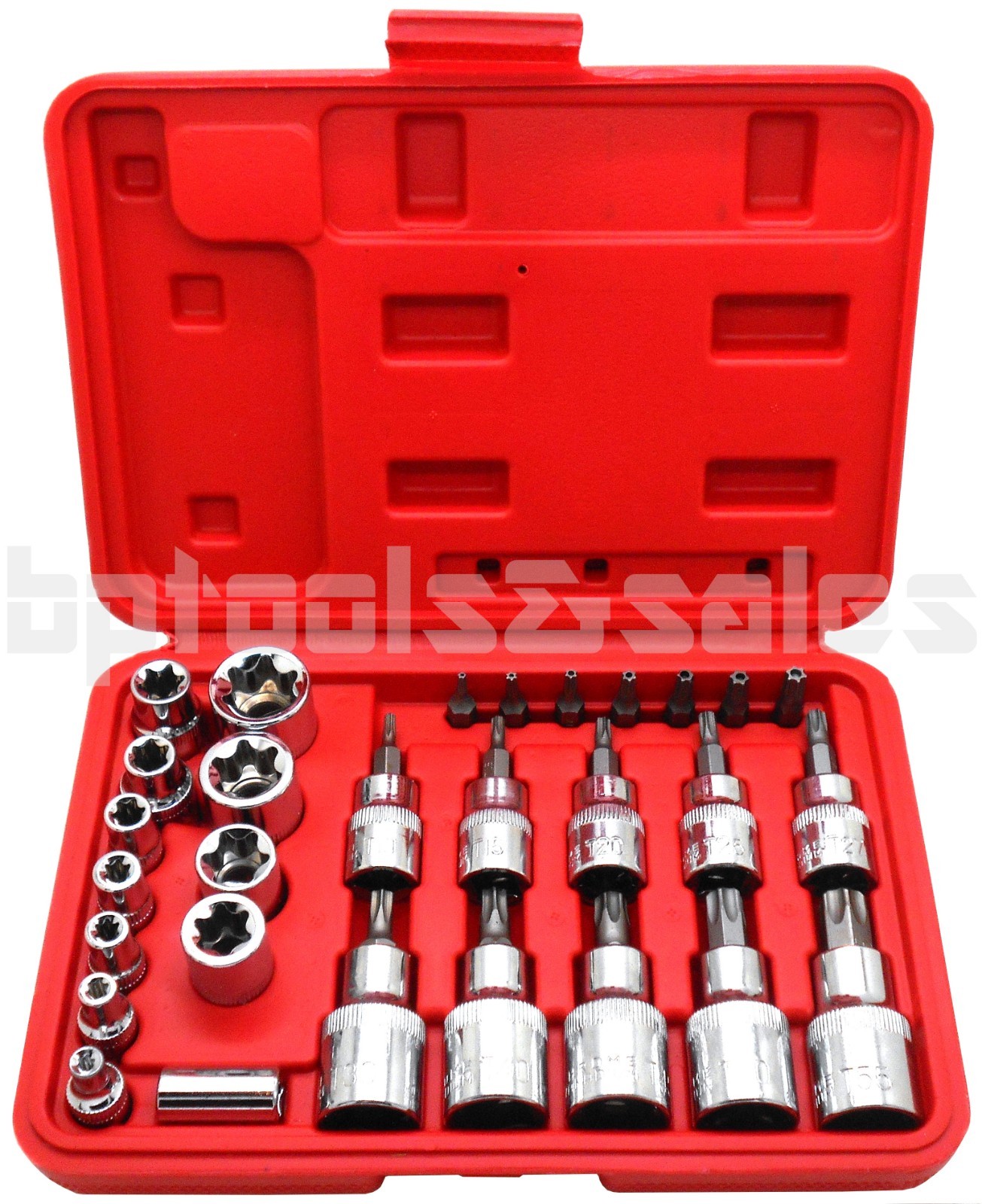 30pc Male Tamper Proof Star Bit & Female E Socket Set Torx Driver Bits