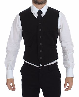 

DOLCE - GABBANA Жилет Черное льняное хлопковое платье IT52/ US42 / Рекомендуемая розничная цена 420 долларов США, Черный