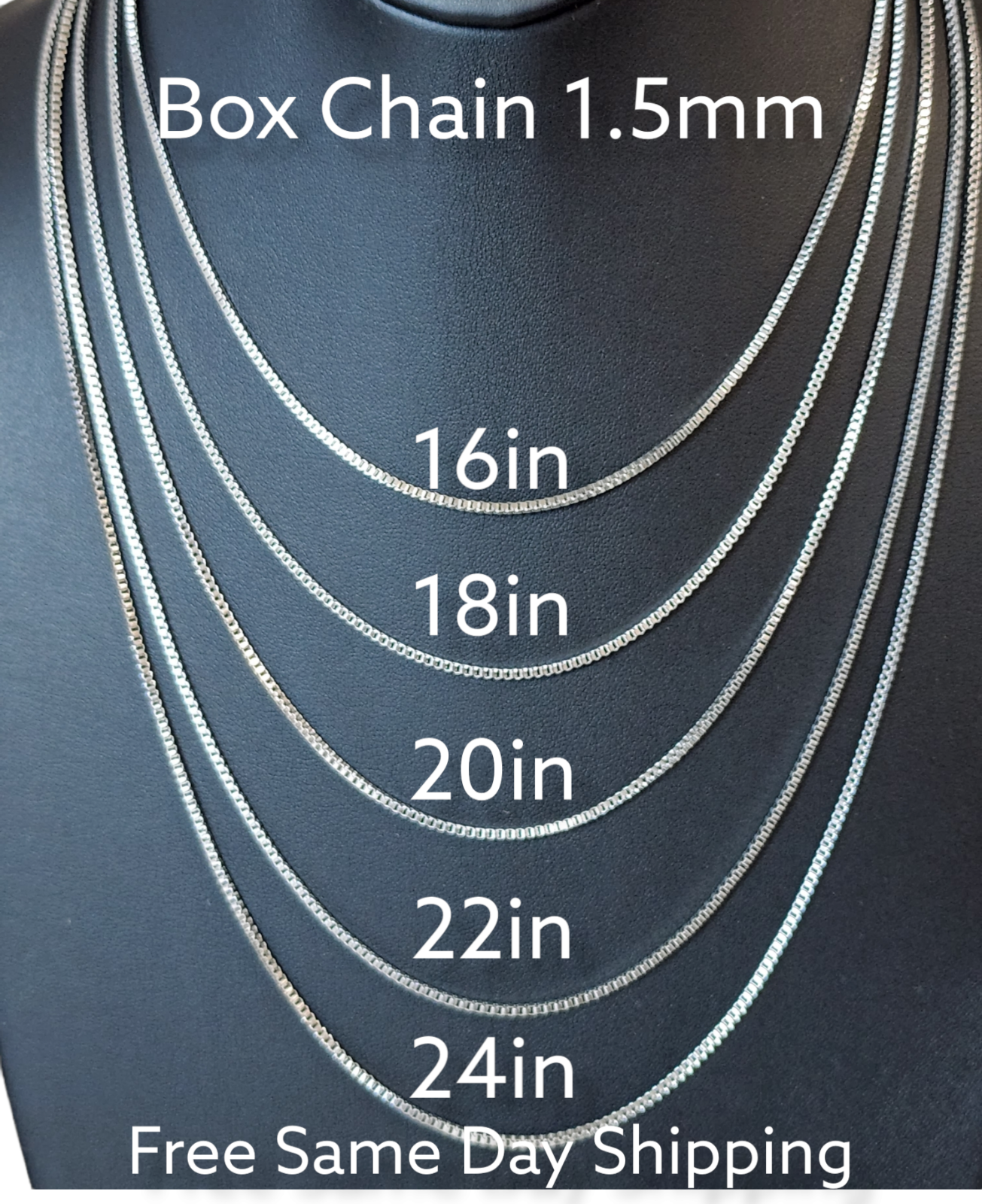 Stainless Steel Box Chain 1.5mm 16-24in For Men Women Hip Hop Jewelry Unisex