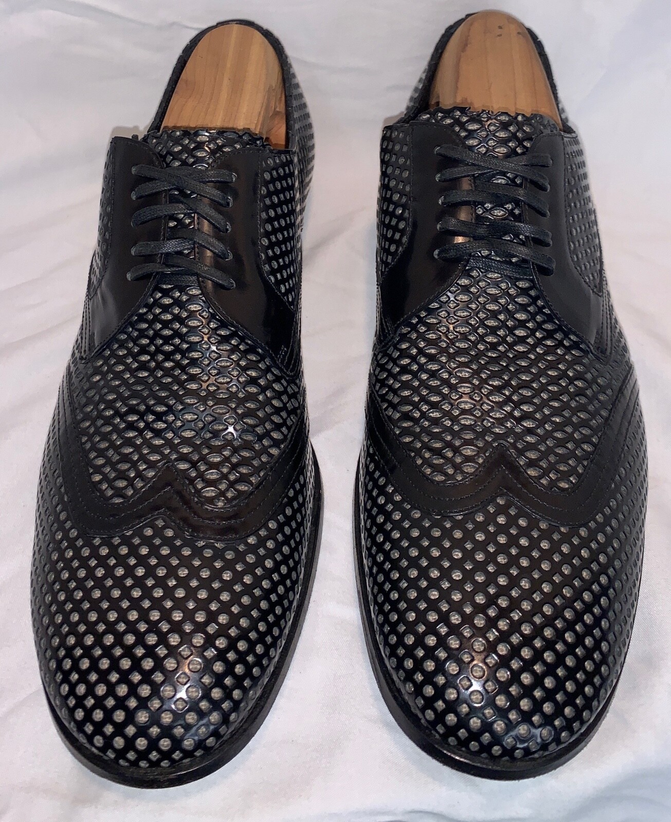 DOLCE & GABBANA Perforated Leather Lace Up men Wingtip Derby