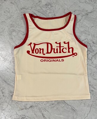 Von Dutch Original Vintage Tank Y2K RIBBED AESTHETIC BABY TEE SUPER SLIM FIT