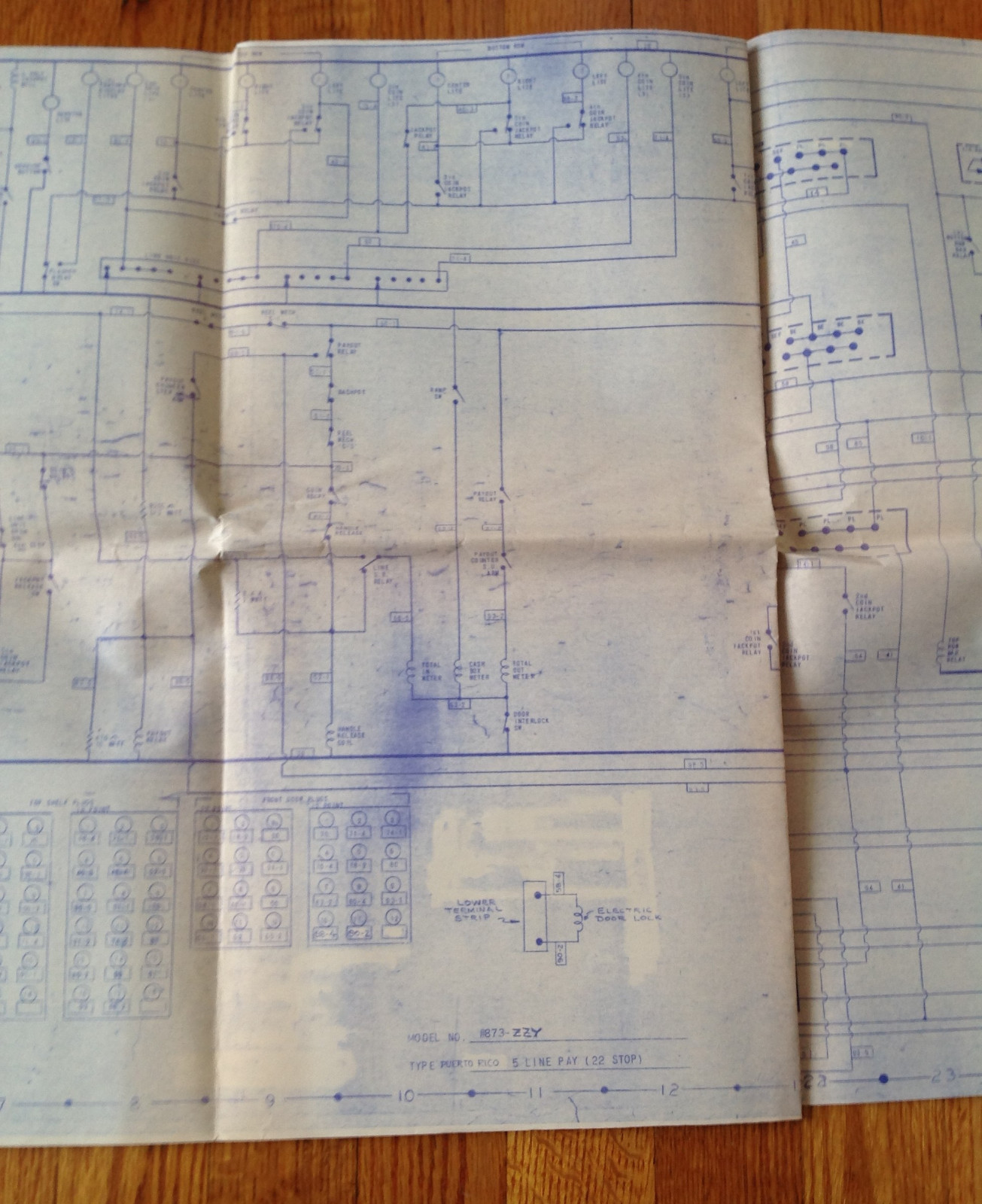 BALLY 873 Electro-Mechanical 5 LINE PAY Slot Machine SCHEMATICS + WIRING DIAGRAM