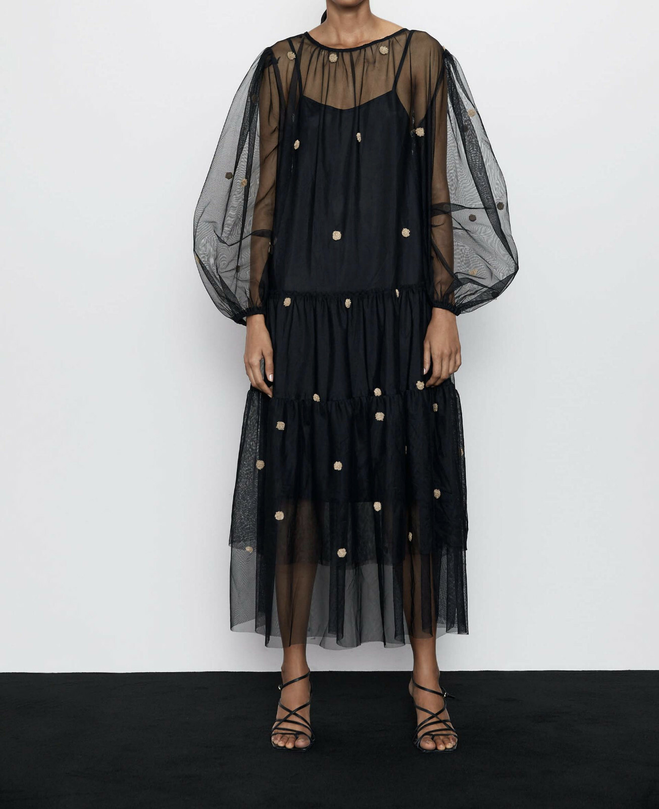 black tulle dress long