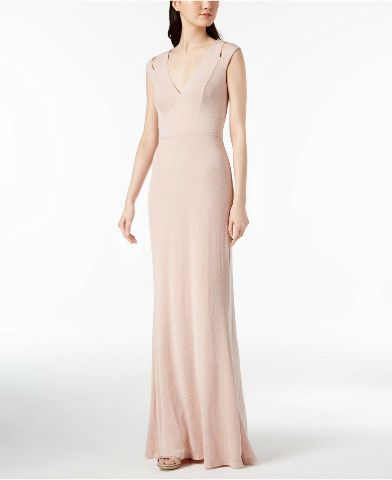

Calvin Klein NWT Элегантное платье PETAL с металлизированным вырезом на плечах, размер
