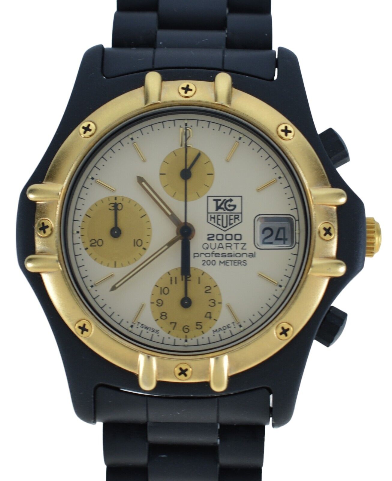 Vintage Men's Tag Heuer 37mm 2000 Series Black PVD/ Gold Vintage Men's Tag Heuer 37mm 2000 Series Black PVD/ Gold
