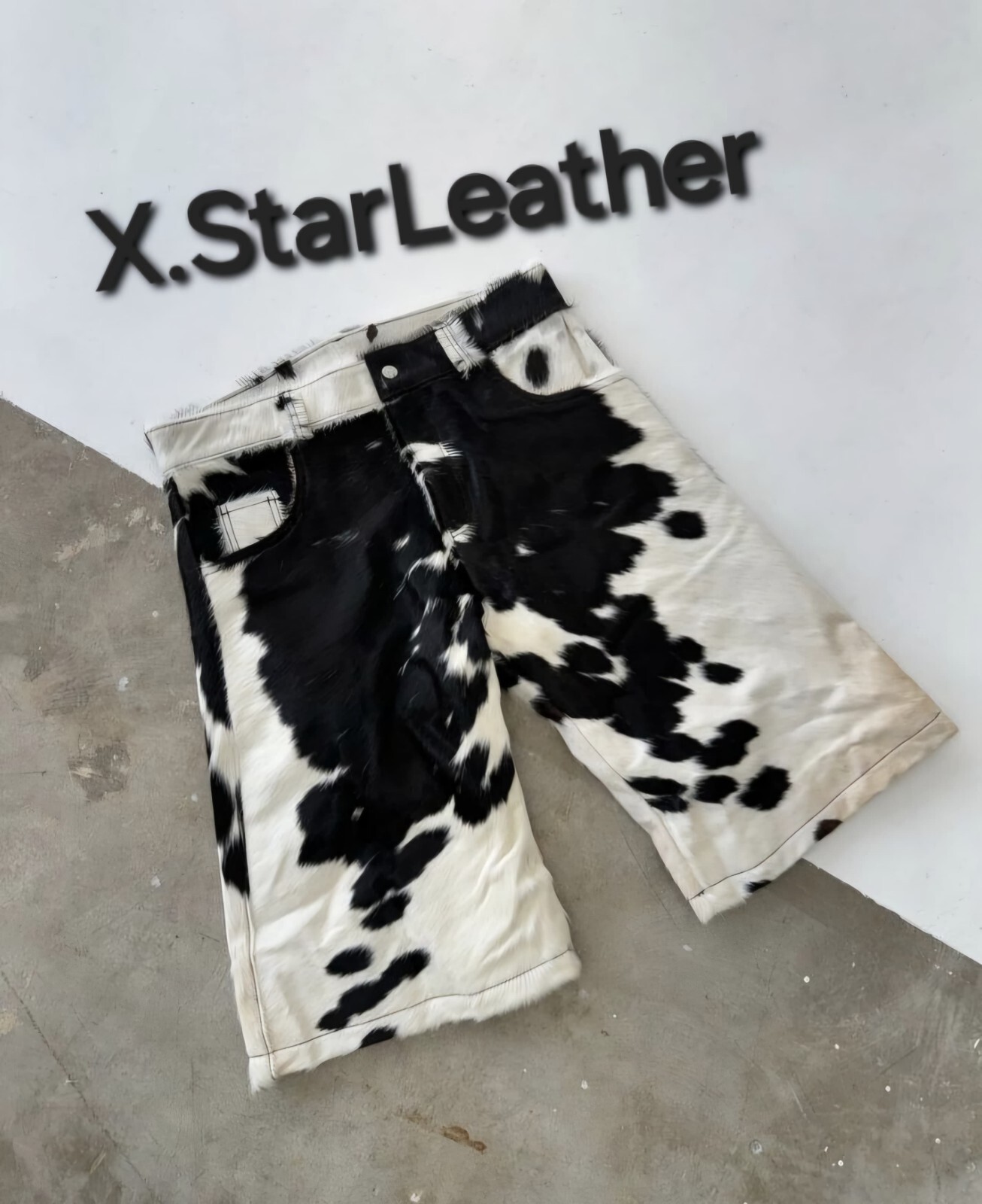 Men's New Natural Leather Shorts Genuine Soft Cowhide Causal