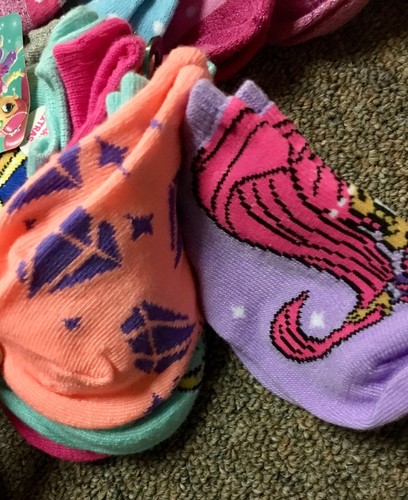 Toddler Girls Shimmer & Shine / Super Heroes Ankle Socks 10 Pairs- Small 4 - 7.5