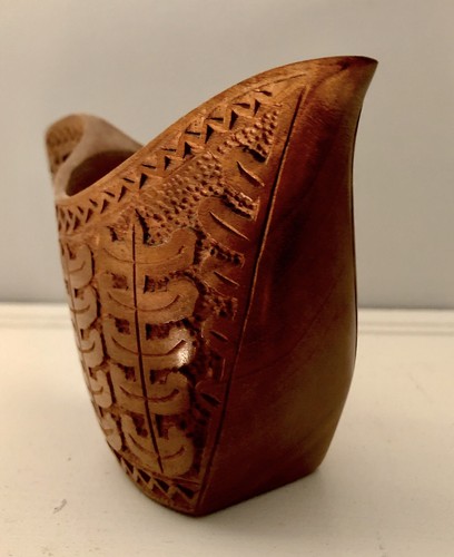 Yugoslavia Vintage Hand Carved Wooden Wedding Ceremonial Shepherd Cup Folk Art