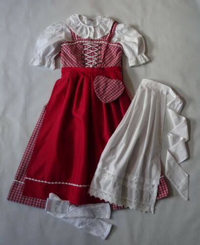 Girls German Austrian  Dirndl Dress + 2 Aprons 8-9 yrs
