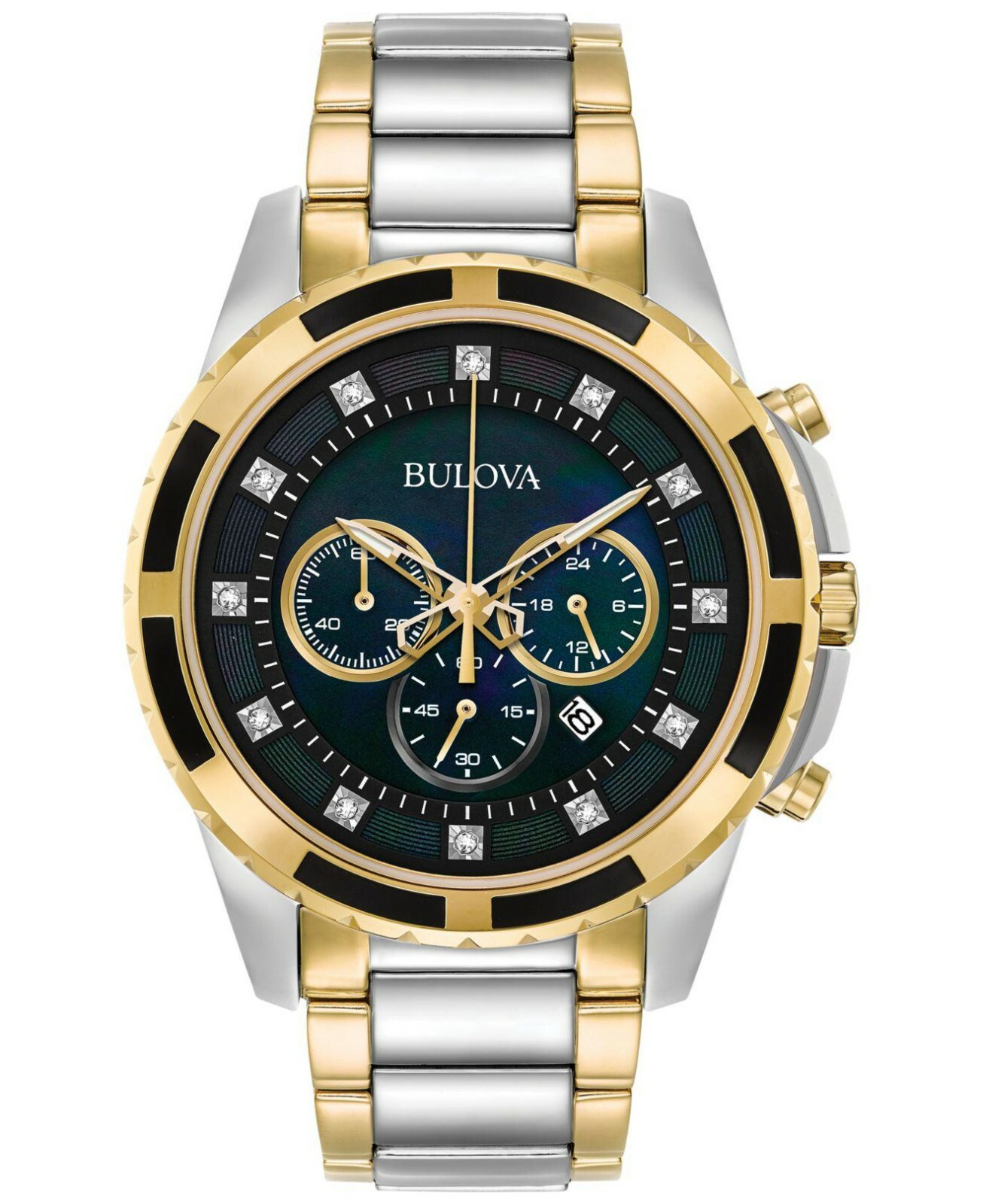 Bulova Men s Quartz Chronograph Diamond Accents Date Display 44mm Watch
