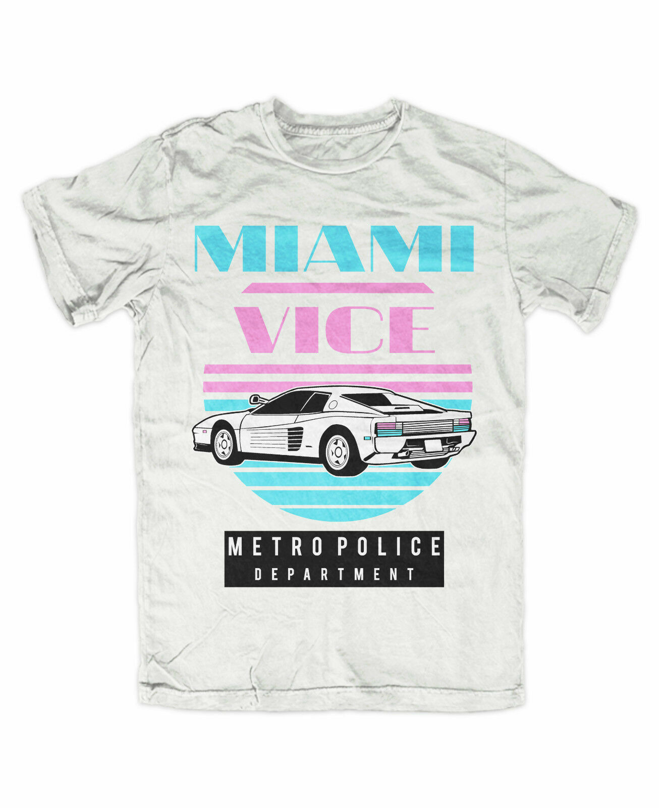 Miami Vice Herren T-Shirt Weiß Neu Fun Kult Tubbs Crocket 80er Serie, Größe XXL 