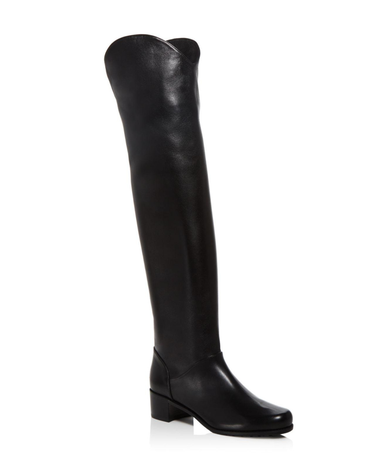 Pre-owned Stuart Weitzman Women's Boots Black Leather Nudunkirk Over The Knee Boots Sizes