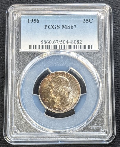 1956 Washington Quarter PCGS MS67 ~ Toning Silver 25c | eBay