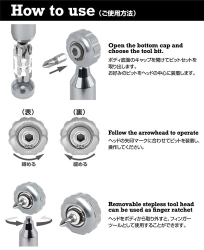 PROPER WORKS Japanese Portable Ratchet Stepless 13 function Bike Folding Tools