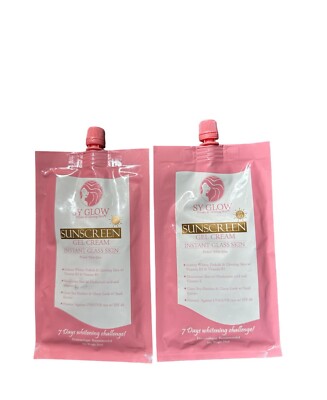 SY Glow - Sunscreen Gel Cream Instant Glass Skin 50ml , X2
