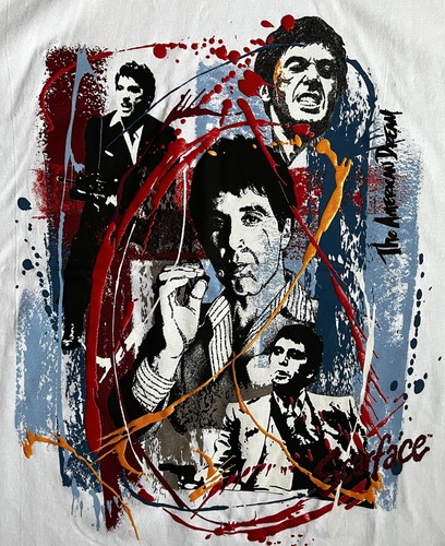Pre-owned Scarface Rare Vintage  / Tony Montana / Al Pacino Puff Print Shirt Sz 2xl In White