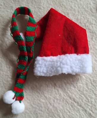 Bonnet De Noël Avec Fil Et Écharpe Pour Environ 20 - 25 Cm Ours + Poupées (13)