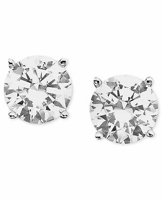 Pre-owned Pucci 0.5ct Round Cut Lab Created Diamond Real 18k White Gold Earrings Screw Back In G-h