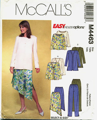 McCalls M4463 Misses Easy Jacket Top Pants Skirt Sewing Pattern Uncut