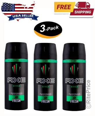 Axe Deodorant Body Spray, Africa FOR MEN 150ml/5.07oz. (3 Pack) - Best Selling