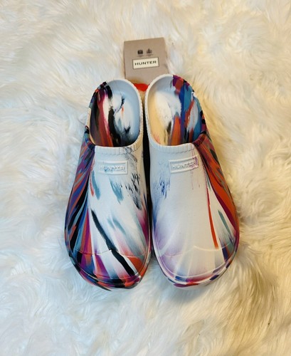 サンダル・ミュール HUNTER UNISEX In-Out Bloom LG Foam Insulated Clog White Will Amazon.com | Hunter in/Out Bloom Algae Marble Foam Clogs for